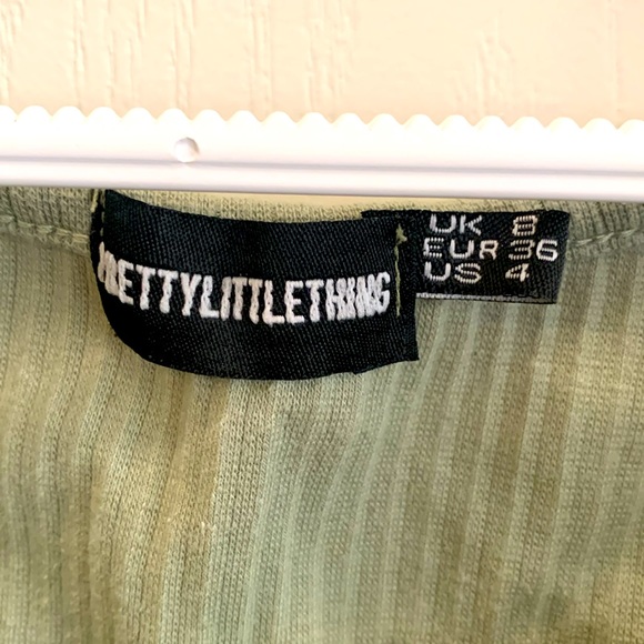 prettylittlething sage green corset top size 4 - Picture 3 of 4